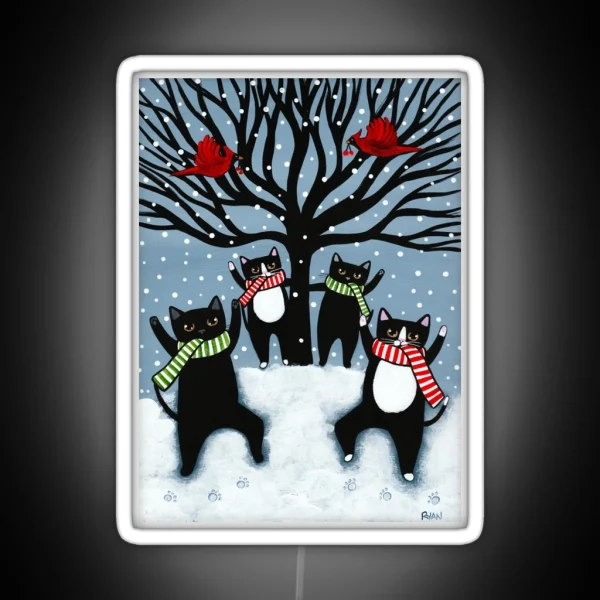 The Cats Celebration Of Winter RGB Neon Sign