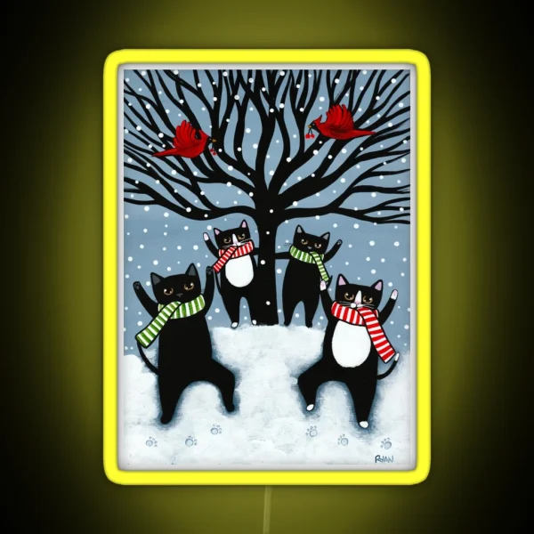 The Cats Celebration Of Winter RGB Neon Sign