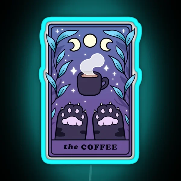 The Coffee Cat Tarot Nikury RGB Neon Sign