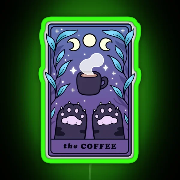 The Coffee Cat Tarot Nikury RGB Neon Sign