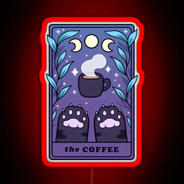 The Coffee Cat Tarot Nikury RGB Neon Sign