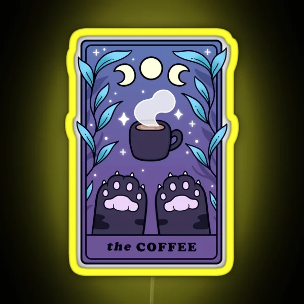 The Coffee Cat Tarot Nikury RGB Neon Sign