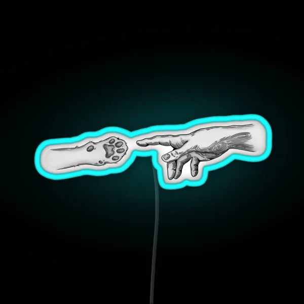 The Creation Of Adam And His Pet RGB Neon Sign