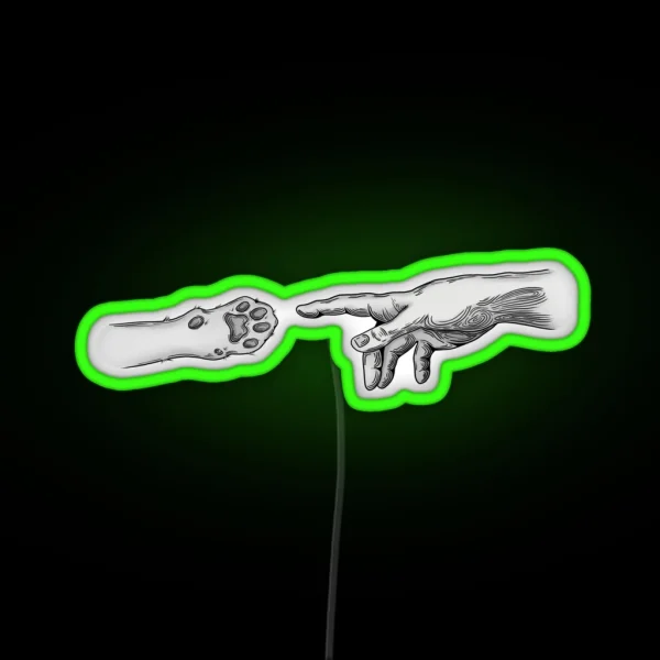 The Creation Of Adam And His Pet RGB Neon Sign