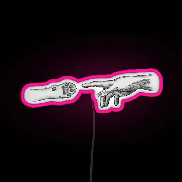The Creation Of Adam And His Pet RGB Neon Sign