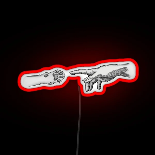 The Creation Of Adam And His Pet RGB Neon Sign