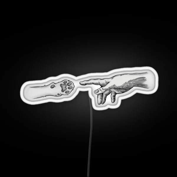 The Creation Of Adam And His Pet RGB Neon Sign