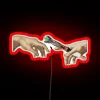 Handcrafted Who RGB neon sign with electric blue and red accents.