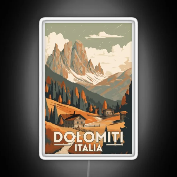 The Dolomites Italy Retro Vintage Travel RGB Neon Sign