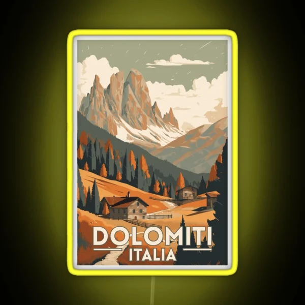 The Dolomites Italy Retro Vintage Travel RGB Neon Sign