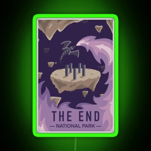 The End Minecraft National Park RGB Neon Sign