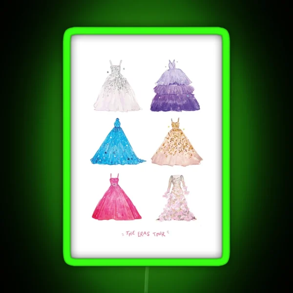 The Eras Tour Speak Now Era Dresses RGB Neon Sign