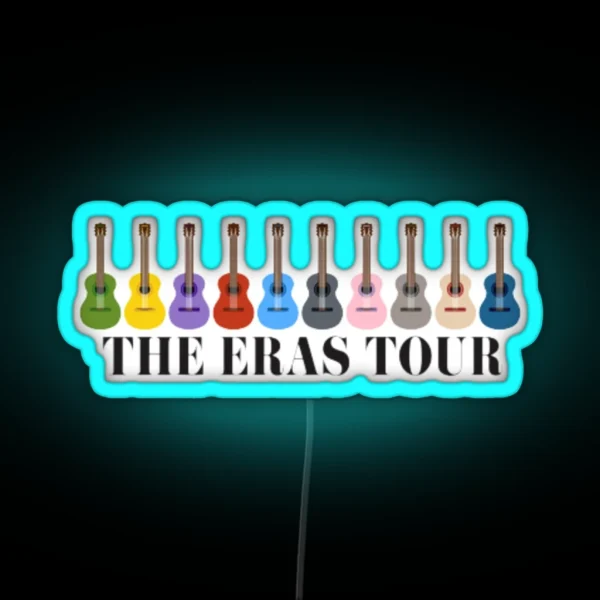 The Eras Tour With Colorful Guitars Taylor Swift RGB Neon Sign