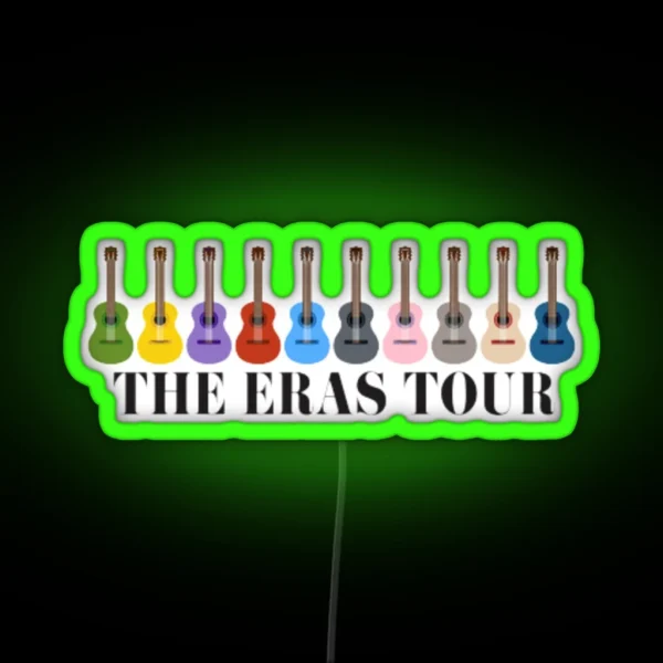 The Eras Tour With Colorful Guitars Taylor Swift RGB Neon Sign