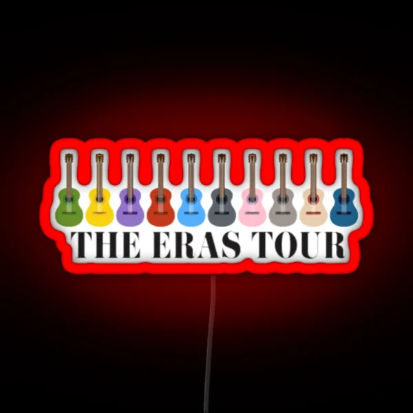 The Eras Tour With Colorful Guitars Taylor Swift RGB Neon Sign