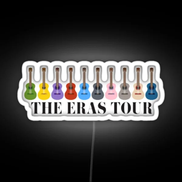 The Eras Tour With Colorful Guitars Taylor Swift RGB Neon Sign