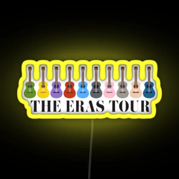 The Eras Tour With Colorful Guitars Taylor Swift RGB Neon Sign