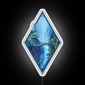 The Fellowship Departs Digital Art Diamond Frame White Fantasy RGB Neon Sign