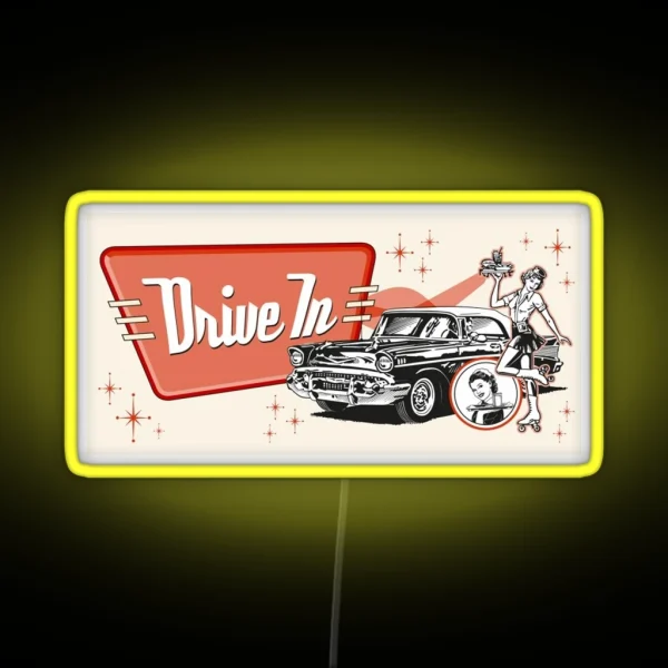 The Fifties Drive In Led RGB Neon Sign