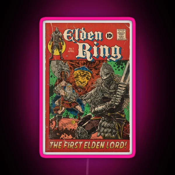 The First Elden Lord Elden Ring Comic Book RGB Neon Sign