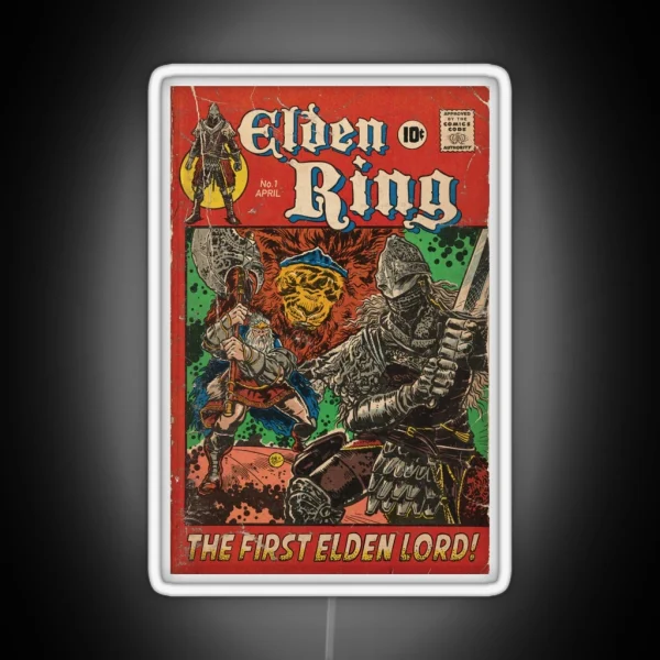 The First Elden Lord Elden Ring Comic Book RGB Neon Sign
