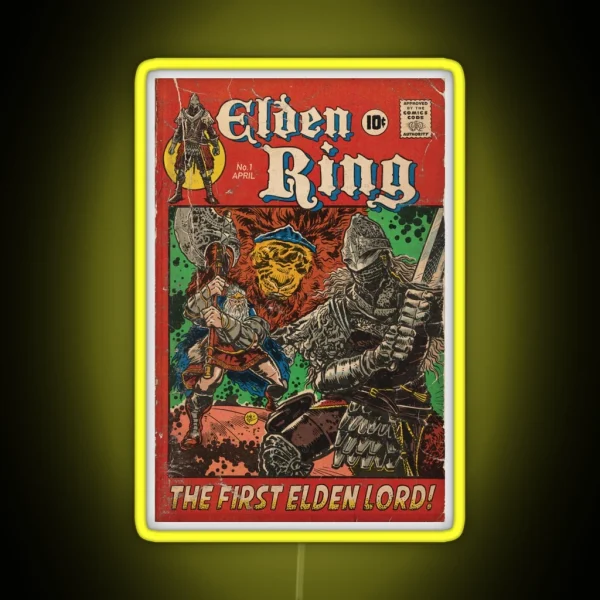 The First Elden Lord Elden Ring Comic Book RGB Neon Sign
