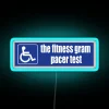 High-Intensity Fitness Assessment Tool with Vibrant RGB Neon Sign Display