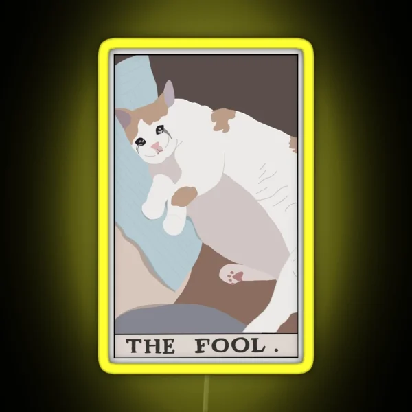 The Fool Crying Meme Cat Tarot RGB Neon Sign