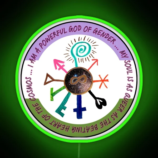 The Genderqueer Wheel RGB Neon Sign