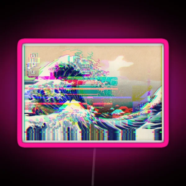 The Glitch Wave Off Kanagawa RGB Neon Sign