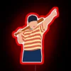 Colorful LED neon decor featuring iconic baseball character The Hambino logo.