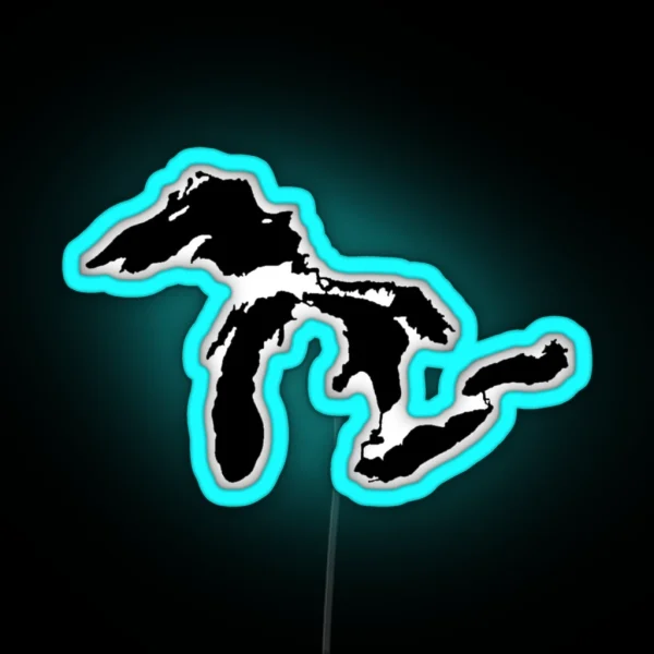 The Great Lakes Outline RGB Neon Sign