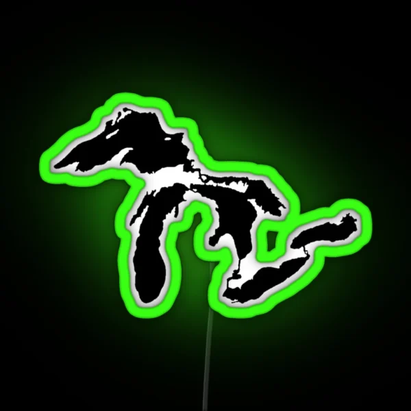 The Great Lakes Outline RGB Neon Sign