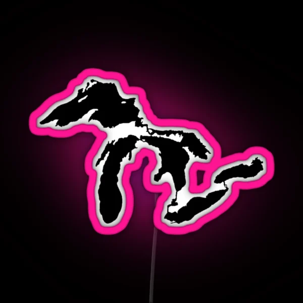 The Great Lakes Outline RGB Neon Sign