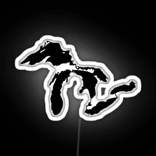 The Great Lakes Outline RGB Neon Sign