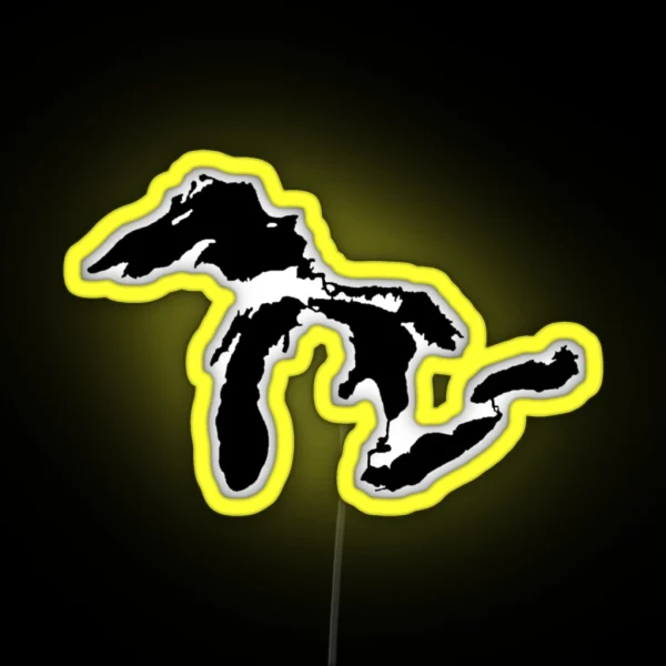 The Great Lakes Outline RGB Neon Sign