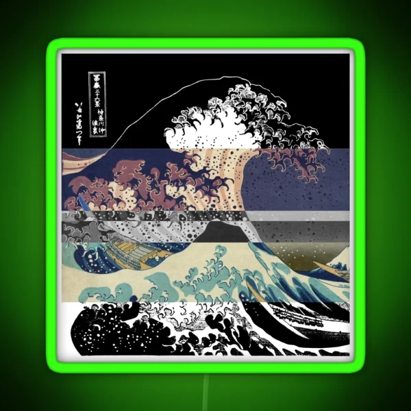 The Great Wave Color Glitch RGB Neon Sign