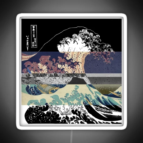 The Great Wave Color Glitch RGB Neon Sign