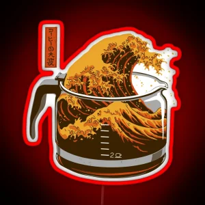 The Great Wave Of Caffeine RGB Neon Sign
