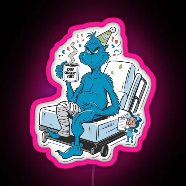 The Grinch And Knee Surgery Meme Led RGB Neon Sign
