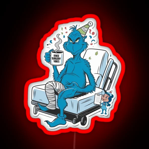 The Grinch And Knee Surgery Meme Led RGB Neon Sign
