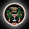Whimsical RGB Neon Sign Featuring Colorful Tipsy Tree Design