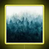 Vibrant Fall Forest Landscape with RGB Neon Sign Decor