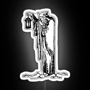 The Hermit Line Drawing Tarot RGB Neon Sign