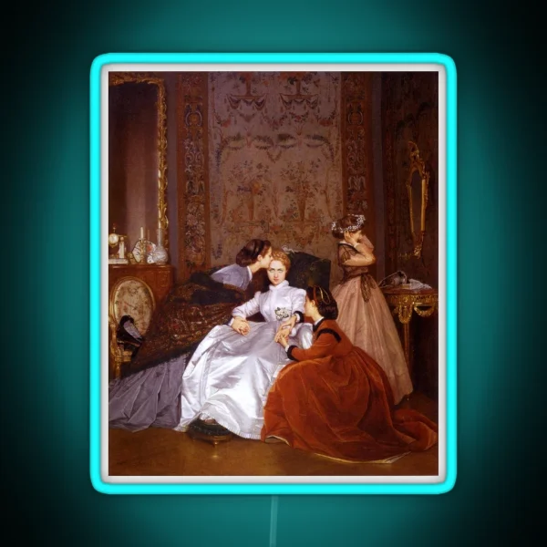 The Hesitant Fiancee The Reluctant Bride Auguste Toulmouche RGB Neon Sign