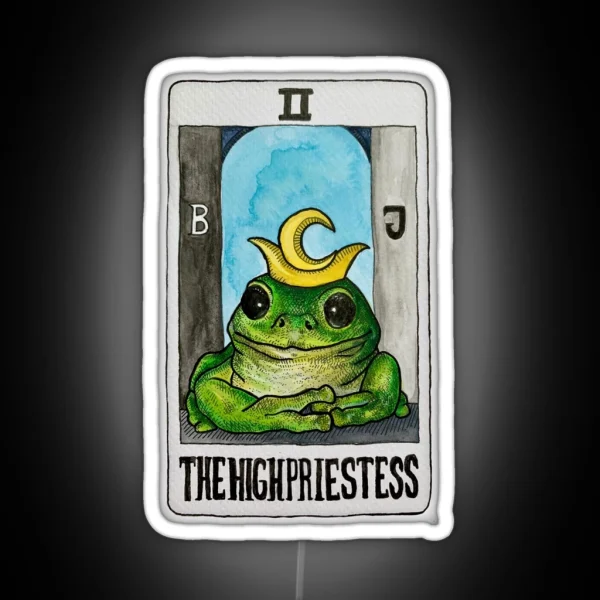 The High Priestess Frog Tarot Colour RGB Neon Sign