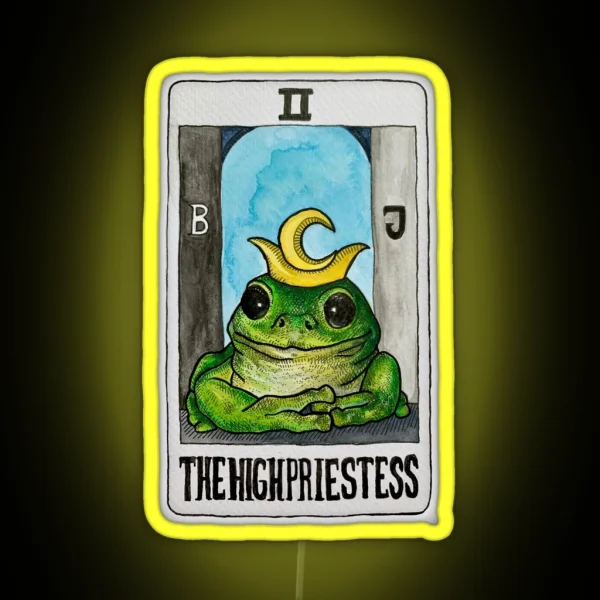 The High Priestess Frog Tarot Colour RGB Neon Sign