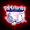 Neon lighted wall decor featuring vibrant internet connection icon symbol