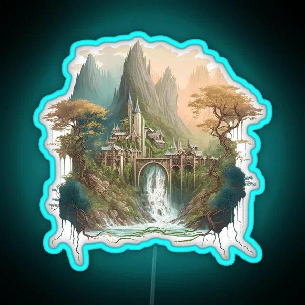 The Last Homely House Waterfall Fantasy RGB Neon Sign