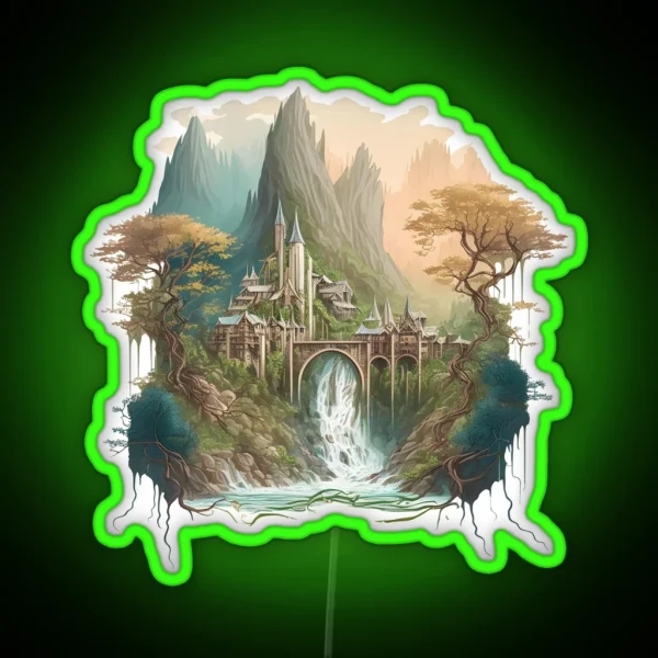 The Last Homely House Waterfall Fantasy RGB Neon Sign